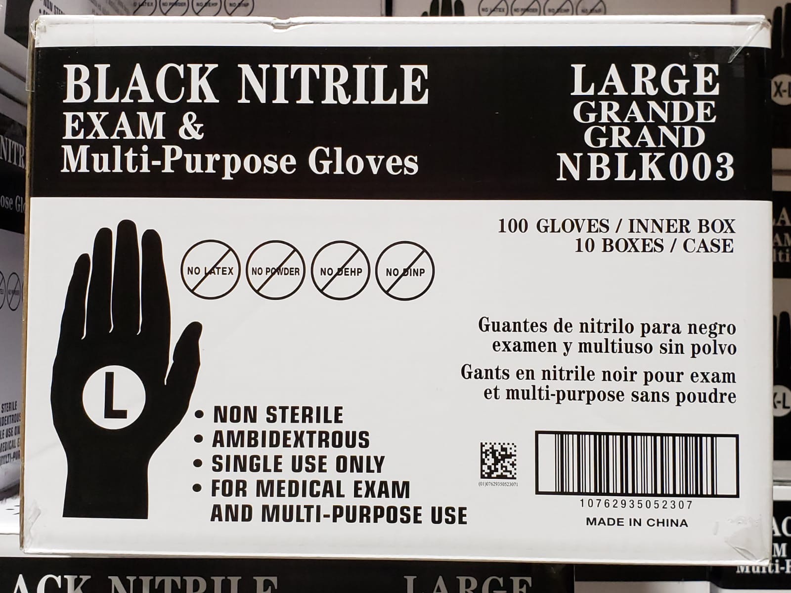 Nitrile Gloves Powder Free Large 10x100Count.