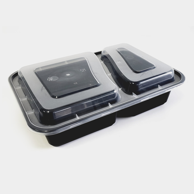 Microwaveable Rectangular Container 2 compartments 30oz.