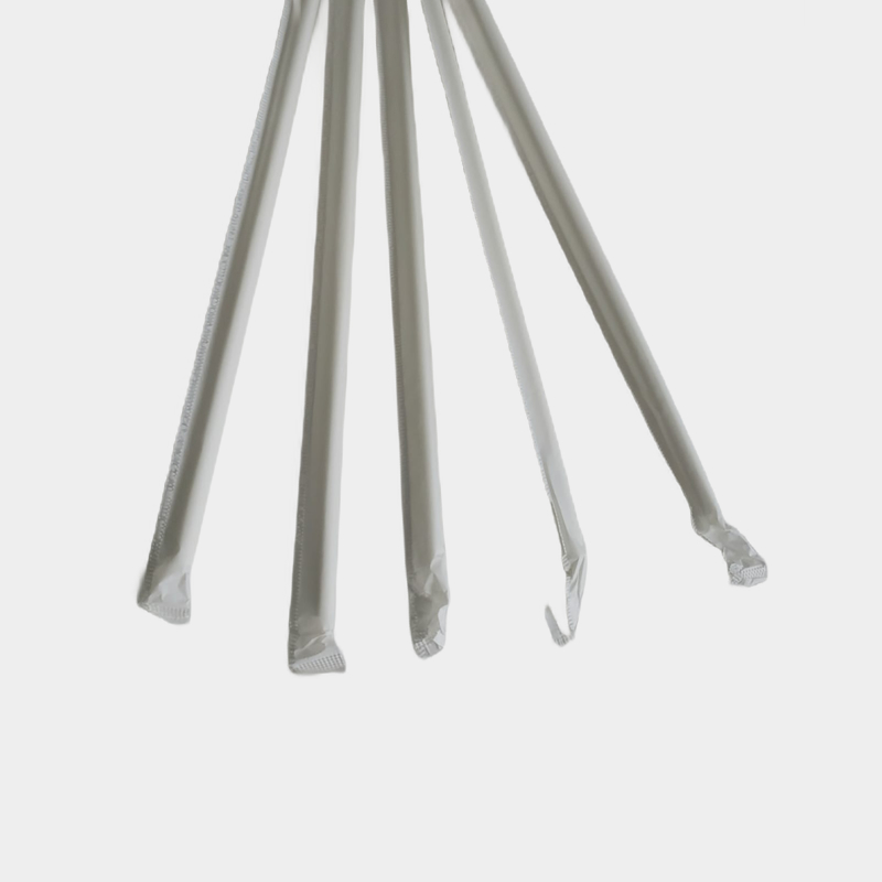 White Paper Straws Wrapped 7¾