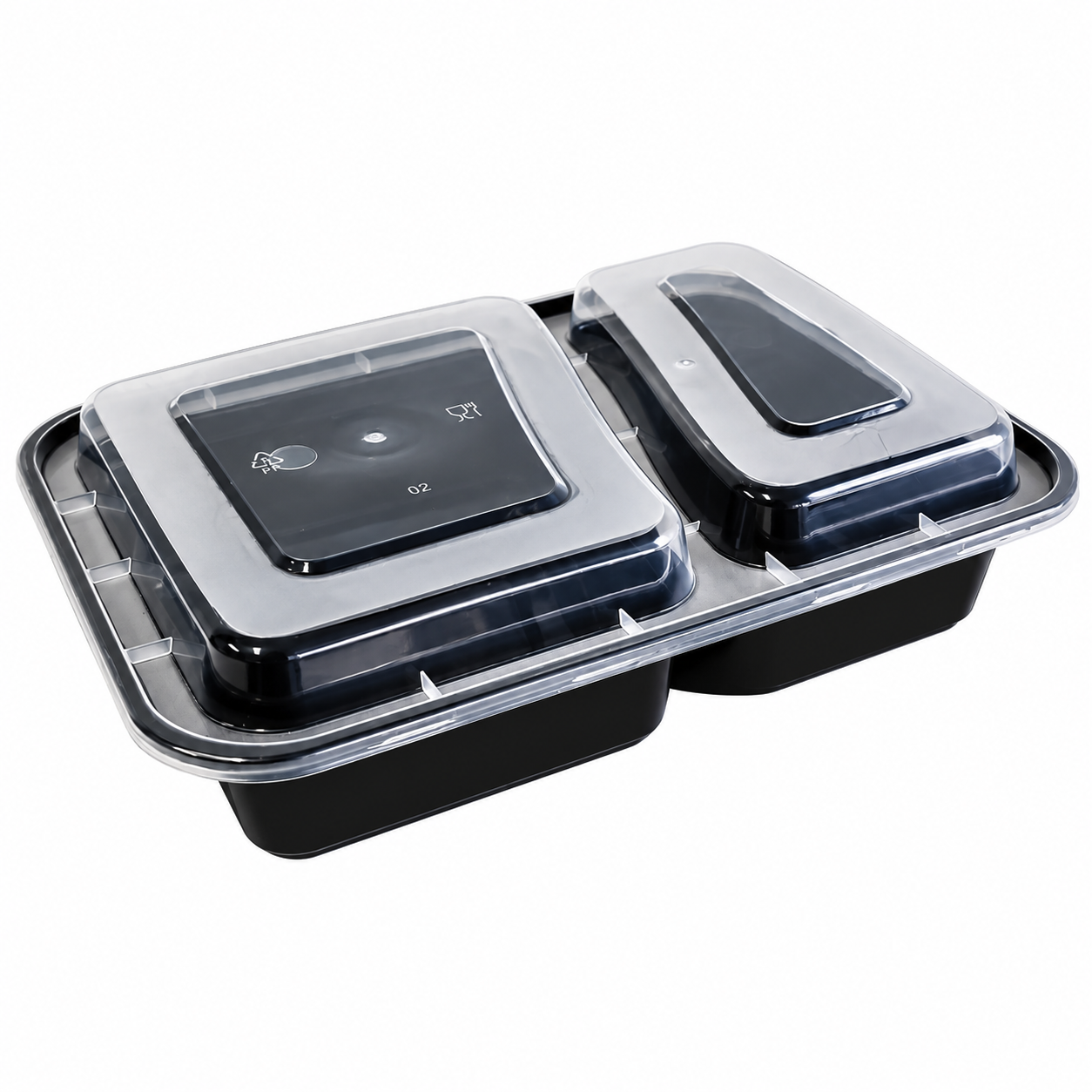 Microwaveable Rectangular Container 2 compartments 30oz.