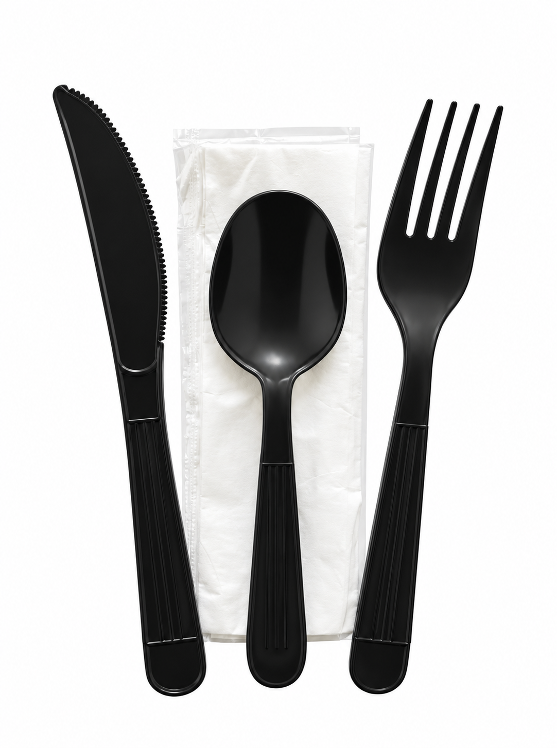 Cutlery Kit, Heavy weight, 4 Piece kit, Black color