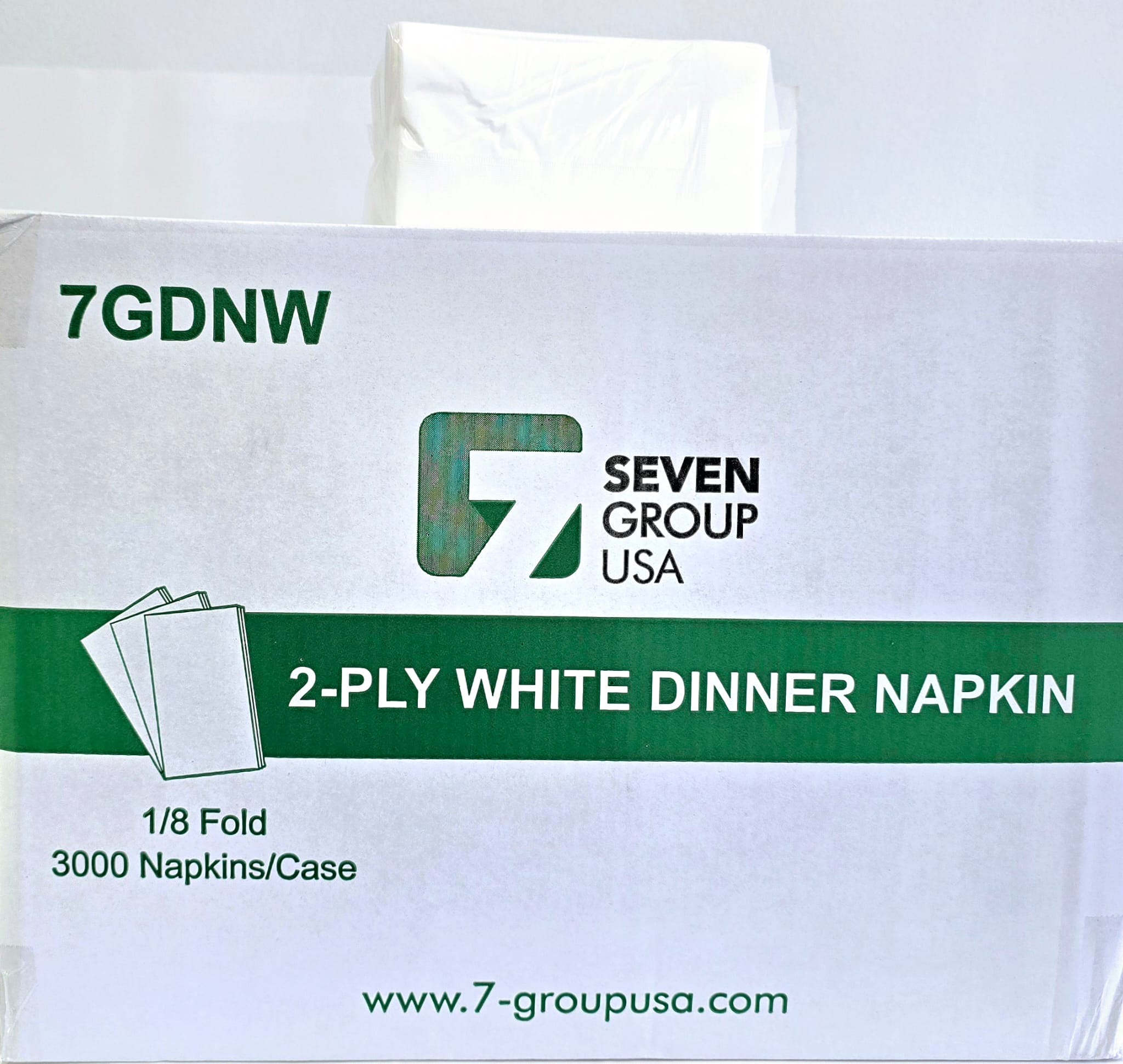 DINNER NAPKINS WHITE 2PLY 1/8 FOLD