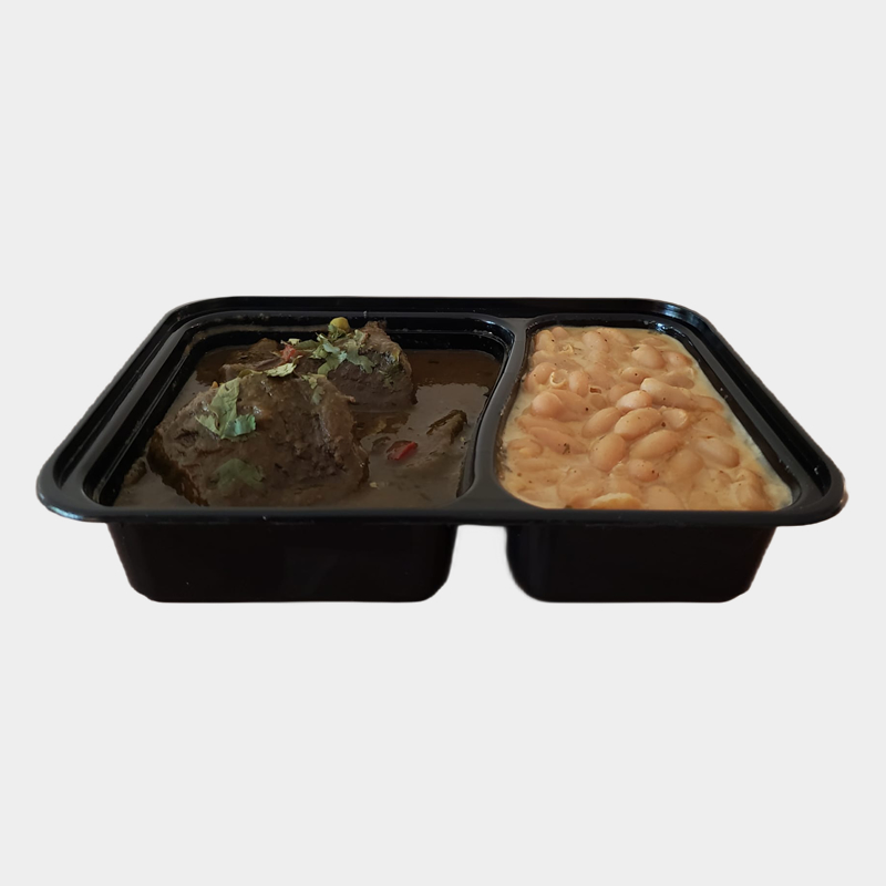 Microwaveable Rectangular Container 2 compartments 30oz.